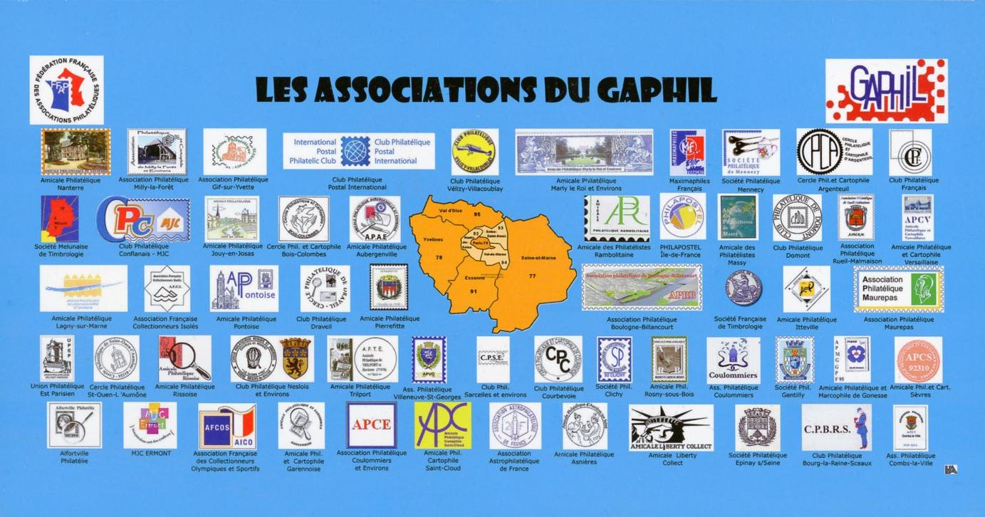 Carte Postale de la bannière des associations d'Île de France du GAPHIL.