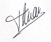 Signature de Line Fihon.