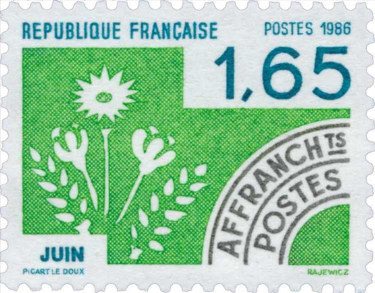 Timbre préoblitéré du mois de juin.